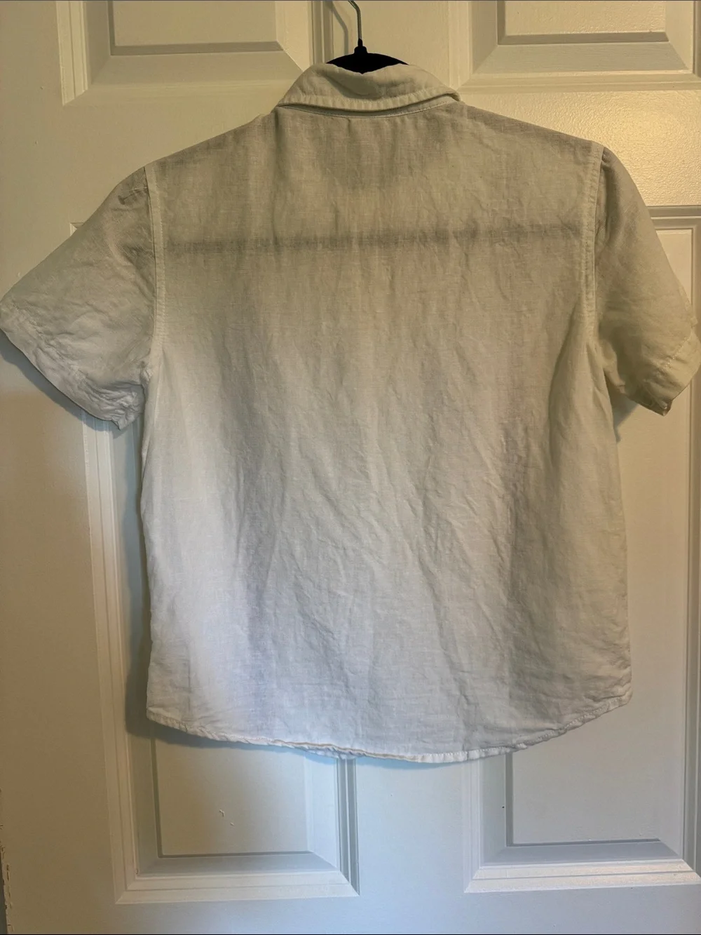 Gymboree White Short-Sleeve Button-Down Shirt with Navy & Brown Embroidery